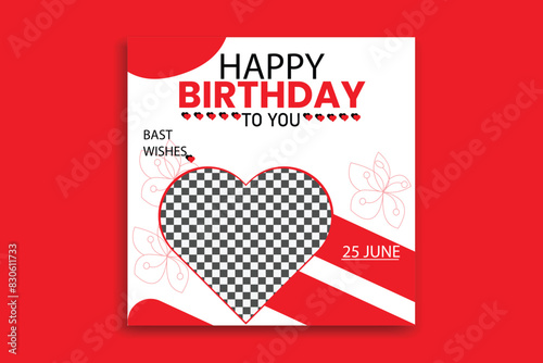 birthday social media birthday banner design template