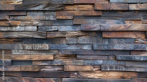 Texture of aged wood wall covering created from wooden panels