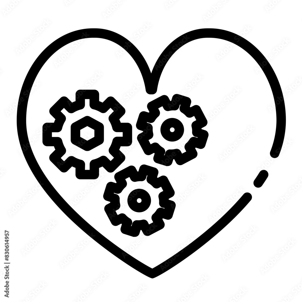 machine heart cut line style machine heart cut line style