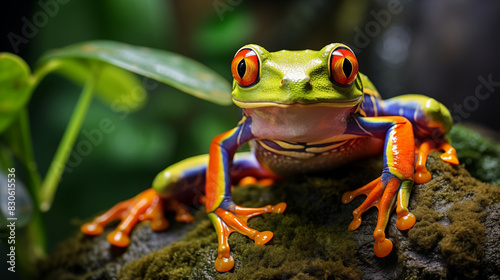 Red eyes leaf frog in the jungle background, Photo shot © Nittaya