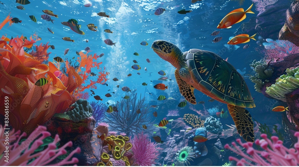 Naklejka premium fish in aquarium