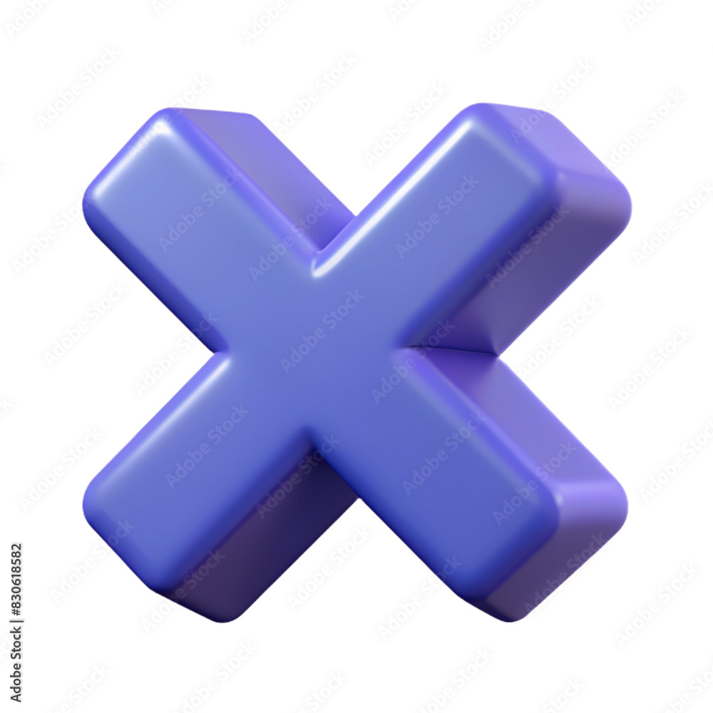 Obraz premium 3d rendering multiplication symbol mark 