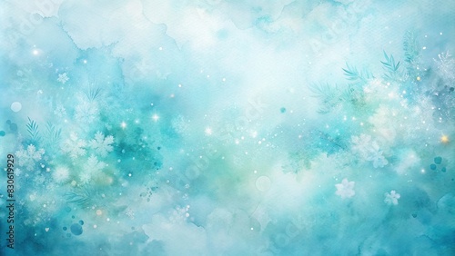 Soft and dreamy azure watercolor wallpaper background with delicate baby blue and aqua textures photo