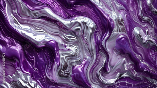 Purple and silver digital abstract texture art, imitating the richness of oil paint for an elegant effect,