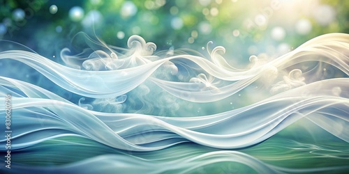 background with white waves emitting a fresh aroma of clean air photo