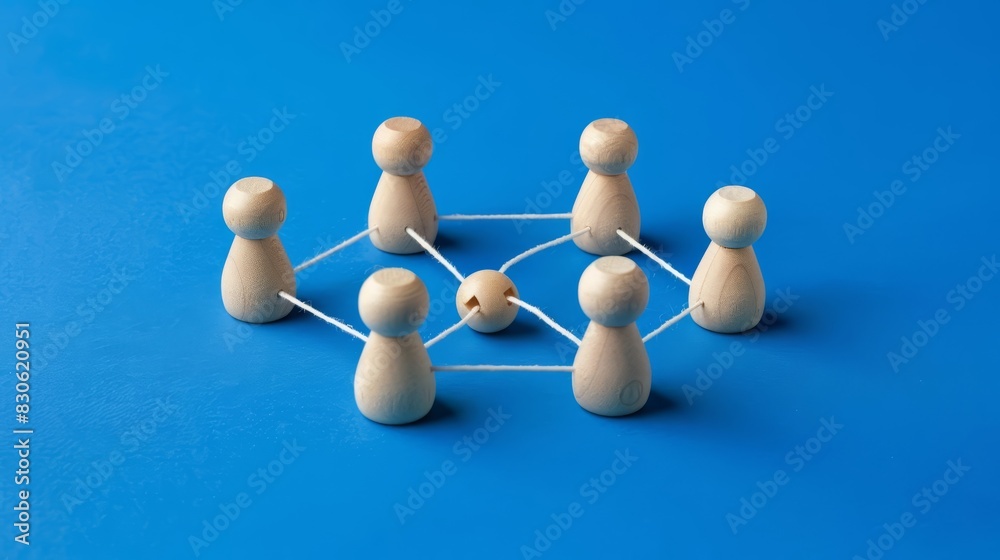 Obraz premium Wooden figurines arranged in a circle