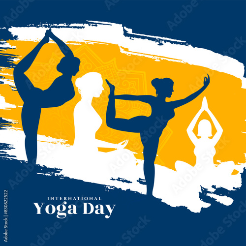21st june International Yoga day celebration card background