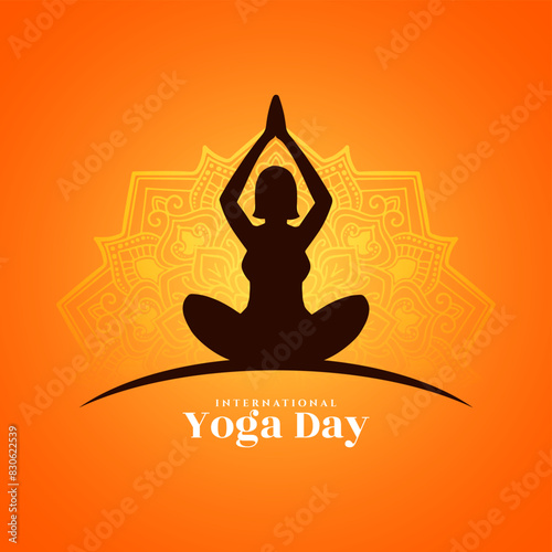 International Yoga day celebration elegant decorative background