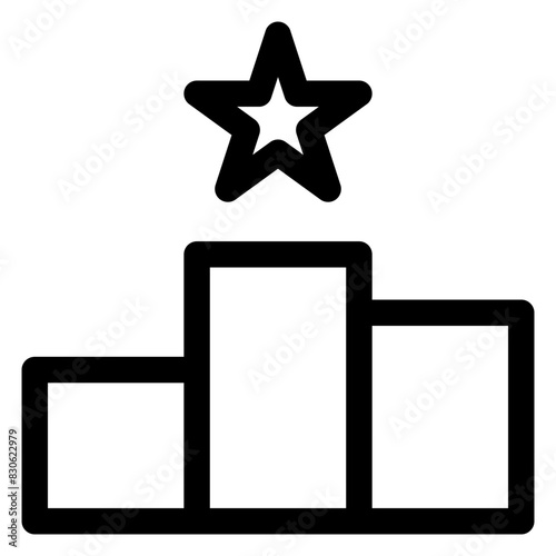 podium line icon vector illustration  isolated on white background