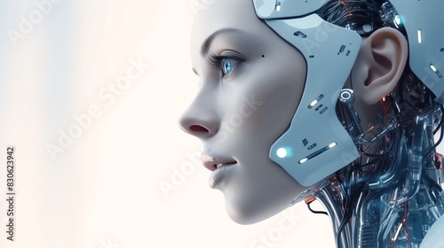 a woman's face with a robot head © Mihai
