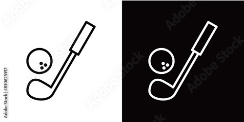 シンプルなゴルフのクラブとボールのアイコン