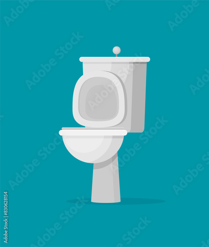 Toilet flat vector illustration colorful