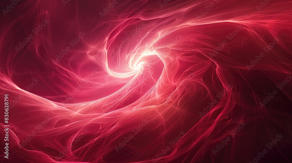 Fototapeta premium Crimson Vortex A mesmerizing abstract landscape of light and shadow, featuring a pulsing crimson vortex.
