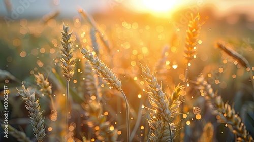 Sunrise Over Wheat Fields - A Golden Glow