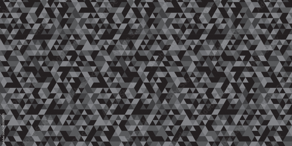 Abstract geometric black and gray background seamless mosaic and low polygon triangle texture wallpaper. Triangle shape retro wall grid pattern geometric ornament tile vector square element.
Abstract geometric black and gray background seamless mosaic and low polygon triangle texture wallpaper. Triangle shape retro wall grid pattern geometric ornament tile vector square element.