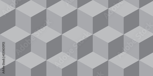 Black and gray background from cubes and lines. Geometric tiles and mosaic creative stylish seamless pattern cube. minimal hexagon Cubes mosaic shape vector design. 
