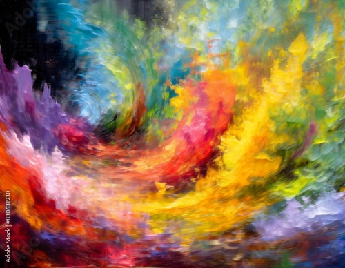 Abstract colorful background. Oil painting on canvas. Made with Generative AI.