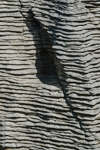 Geolocial rock formations at the Pancake Rocks, Punakaiki, West Coast, New Zealand. photo