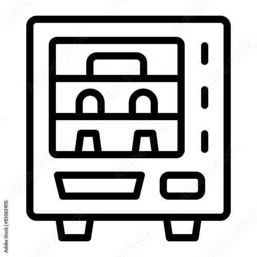 Vending Machine Vector Line Icon Design
