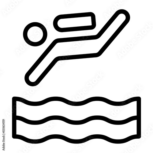 Dive Vector Line Icon Design