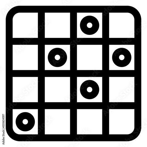 checkerboard line icon vector illustration  isolated on white background