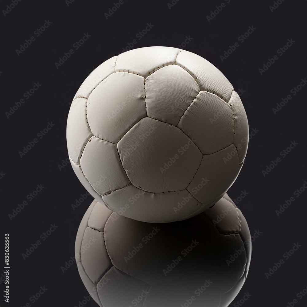Naklejka premium White basketball on black backgroundnball, sport, game, orange, isolated, basket, equipment, black, sphere, competition, sports, Ai generative 