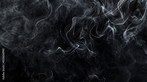 Dark elegance in swirling onyx smoke, perfect for sophisticated visuals,