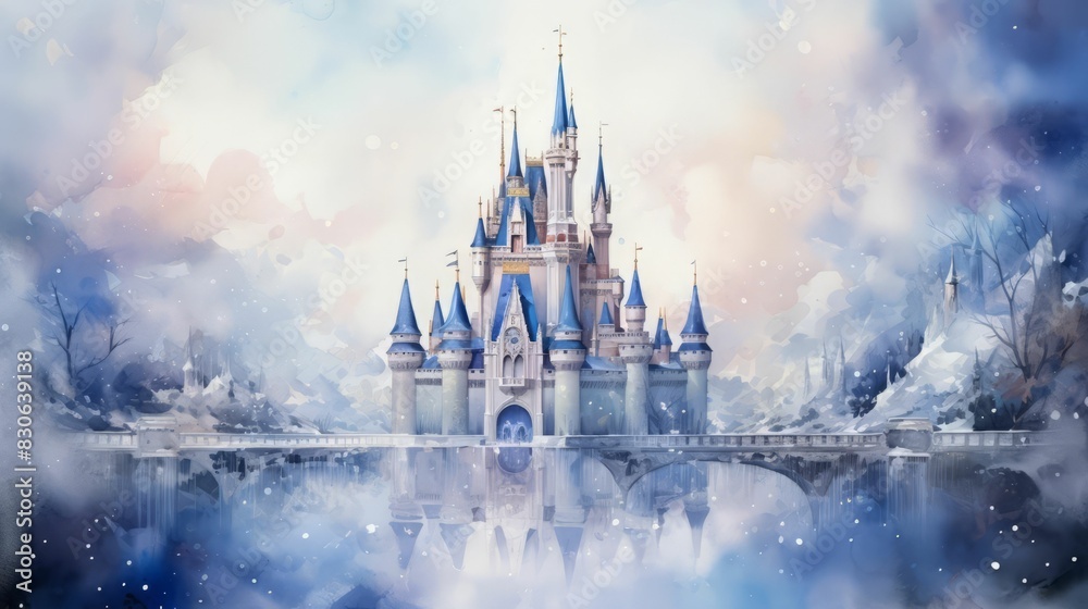 The photo is a beautiful depiction of a fairytale castle The photo is a beautiful depiction of a fairytale castle