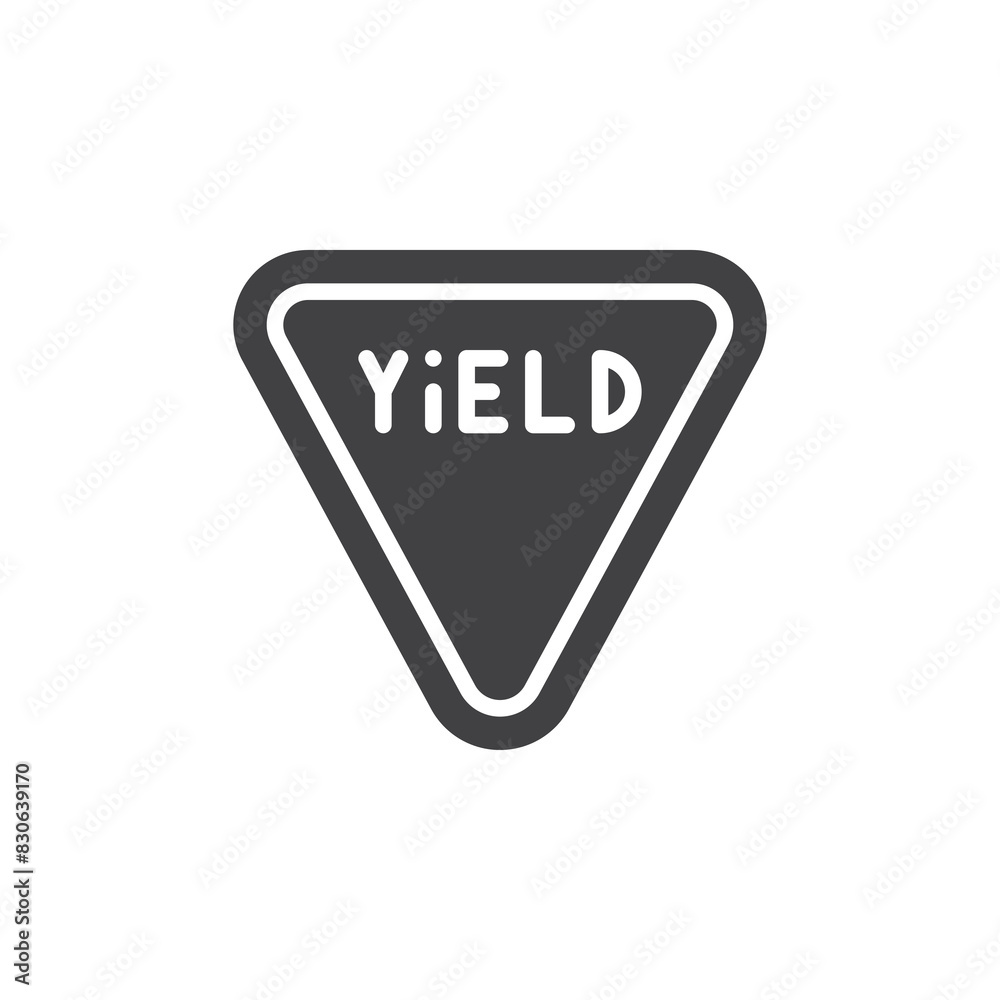 Yield roadsign vector icon Yield roadsign vector icon