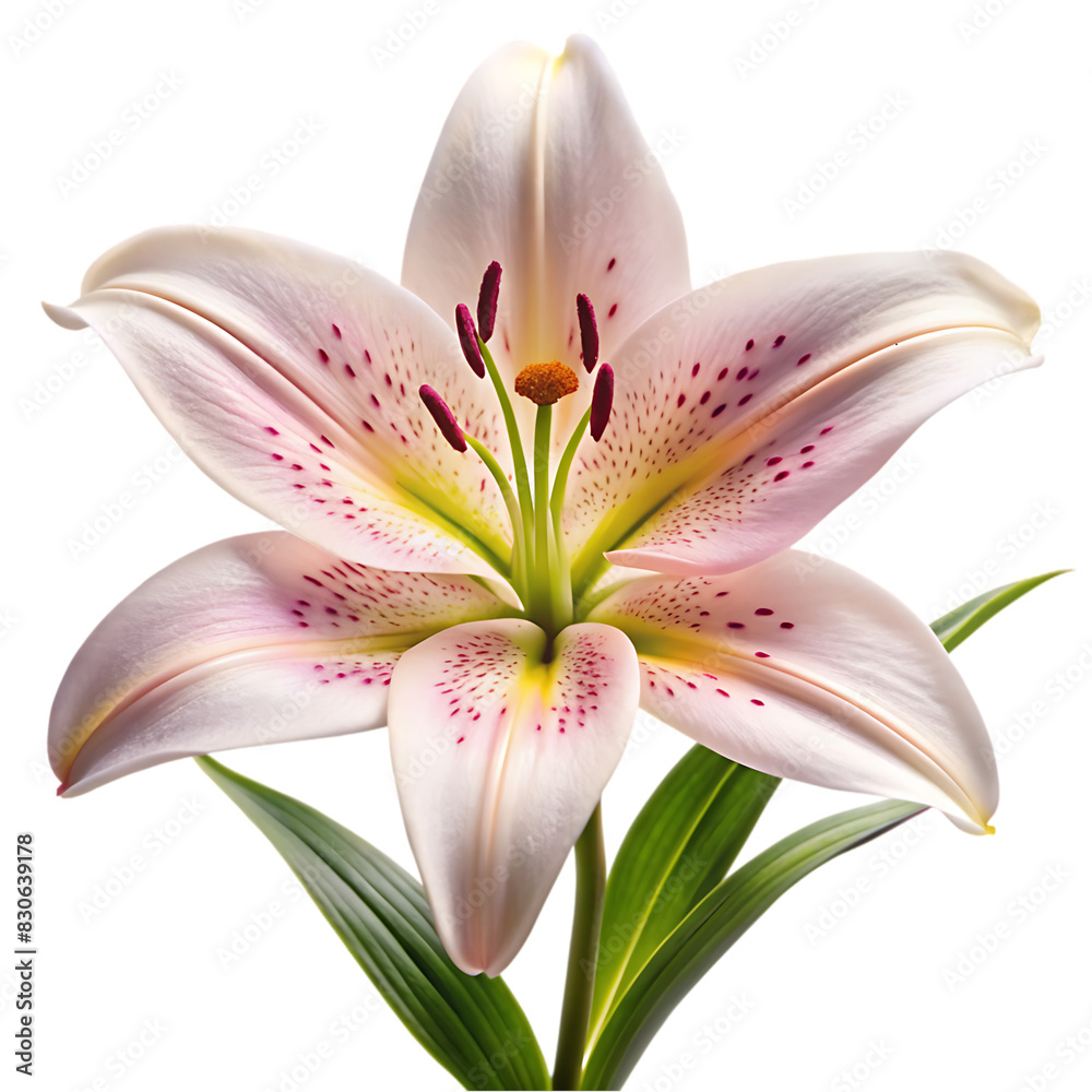 Naklejka premium lilium flower isolated on transparent background