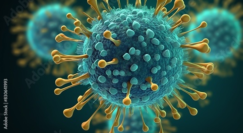 a close up of a virus