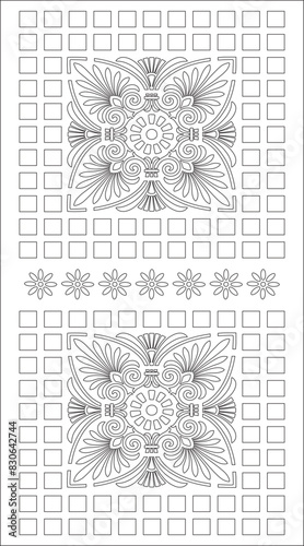Decorative floral design, mandala design, use for background, katayam, wesak lantern and laser and CNC engrave