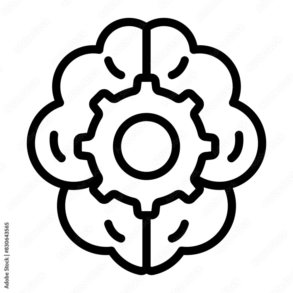 Superintelligence Vector Line Icon Design Superintelligence Vector Line Icon Design