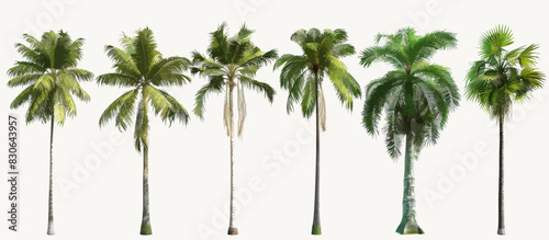 a group of palm trees with a white background