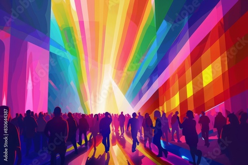 illustration of pride parade , LGBTQ parade , pride month, diversity , inclusion