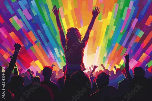 illustration of pride parade , LGBTQ parade , pride month, diversity , inclusion