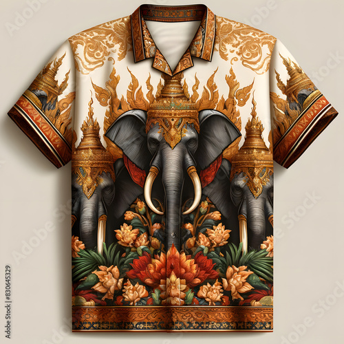 Thai elephant   shirt pattern