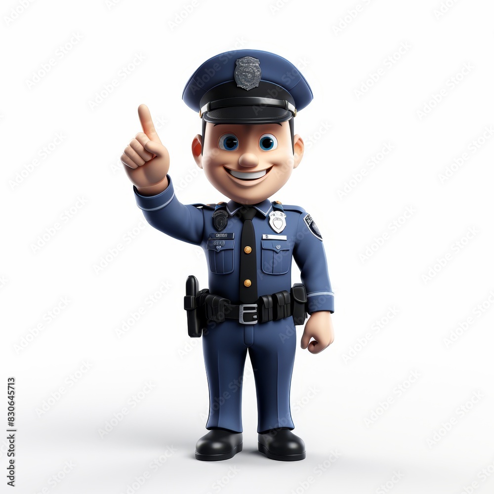 Cartoon policeman in uniform isolated on white background Cartoon policeman in uniform isolated on white background