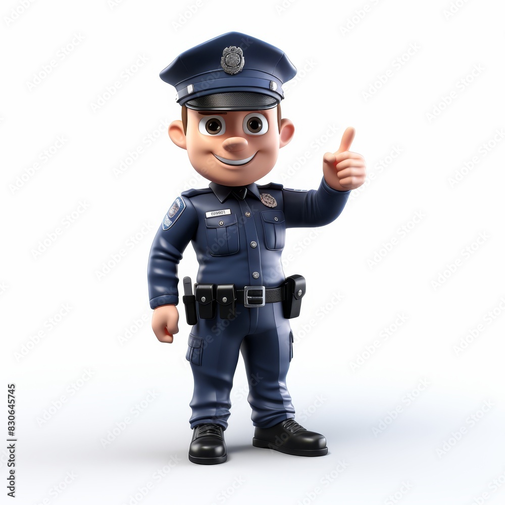 Cartoon policeman in uniform isolated on white background Cartoon policeman in uniform isolated on white background