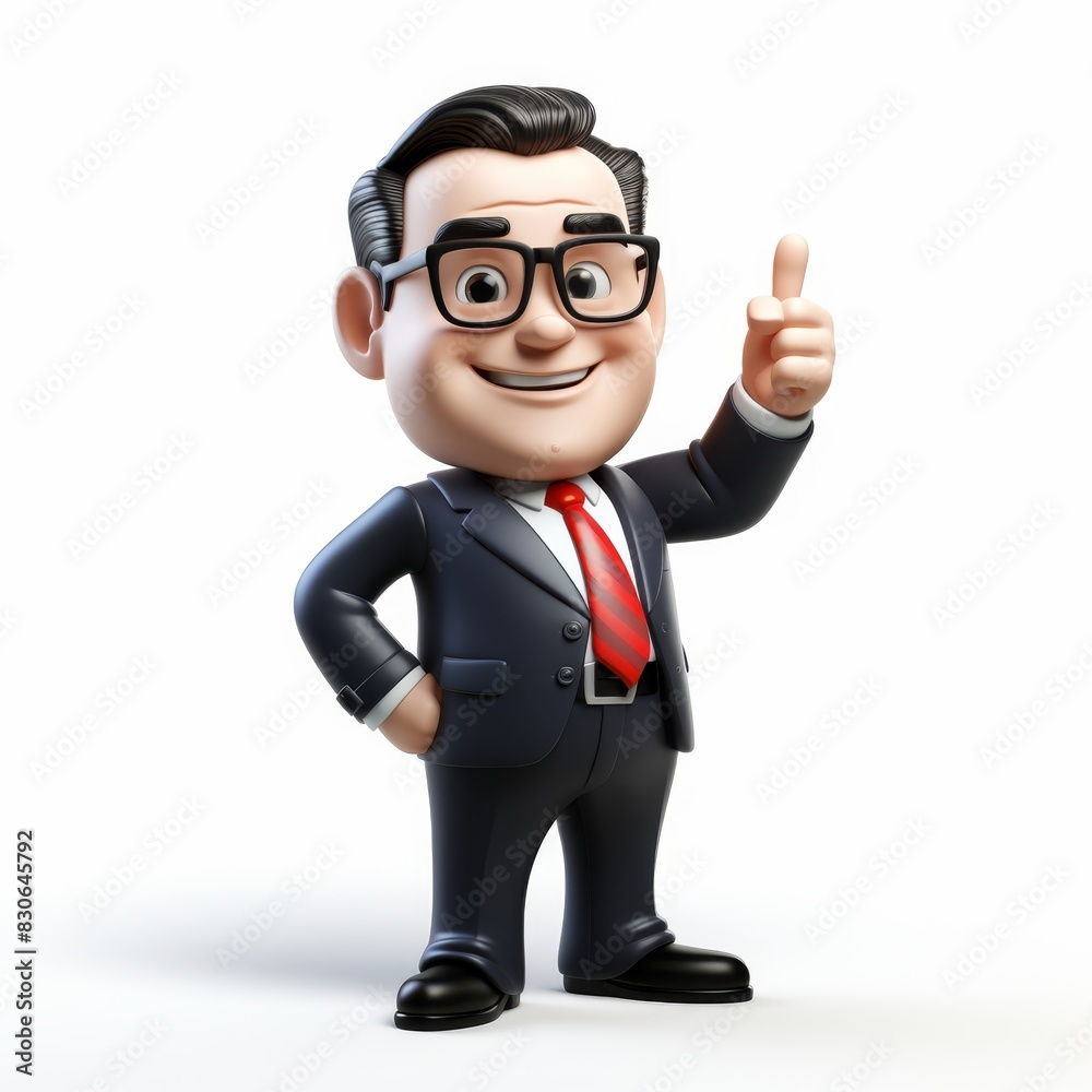 Cartoon politician in suit and tie isolated on white background Cartoon politician in suit and tie isolated on white background