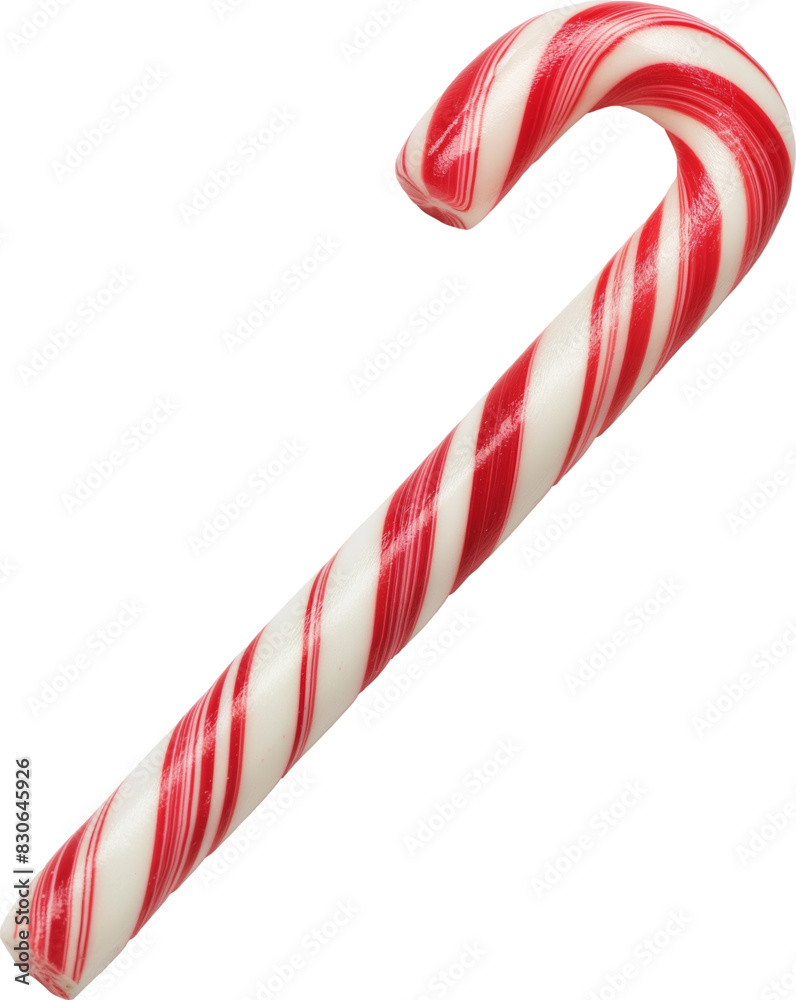 Red and white candy cane isolated on transparent background. Red and white candy cane isolated on transparent background.