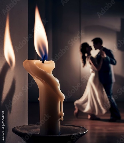 Valentine day,  a couple and candles