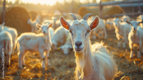 goats in the modern industrial farm, agriculture concept photo