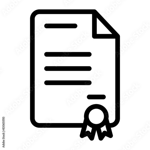 certificate outline style icon