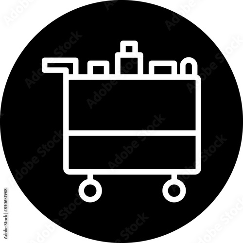 Vector Design Airplane Food Trolley Icon Style