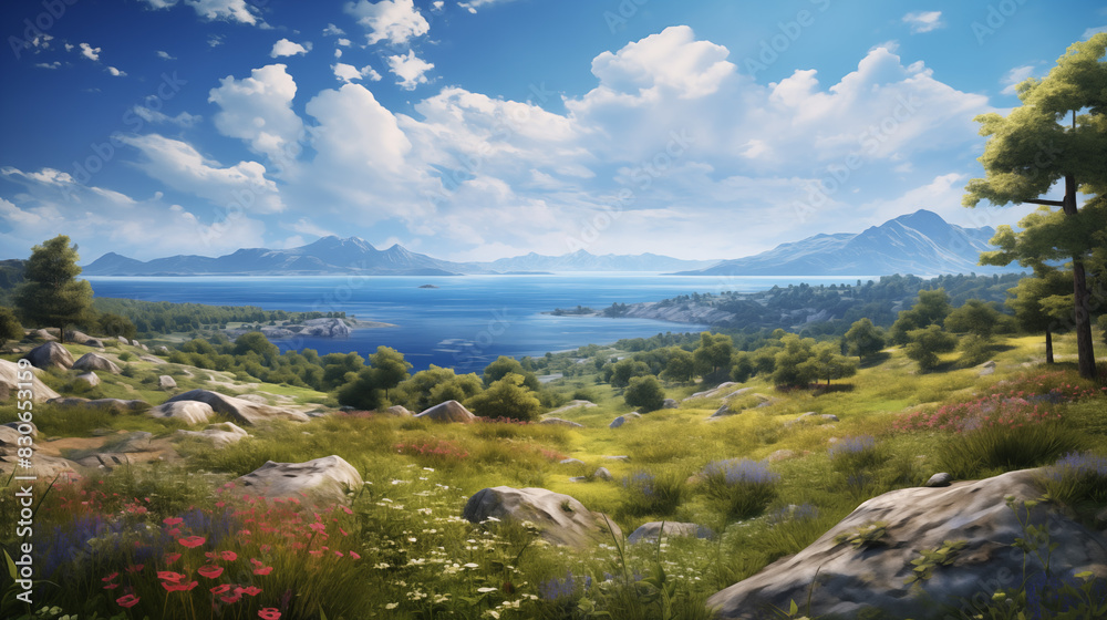 Fototapeta premium Fantastic and beautiful summer scenery.