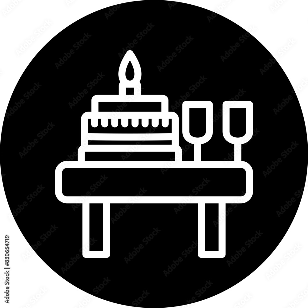 Vector Design Birthday Table Icon Style Vector Design Birthday Table Icon Style
