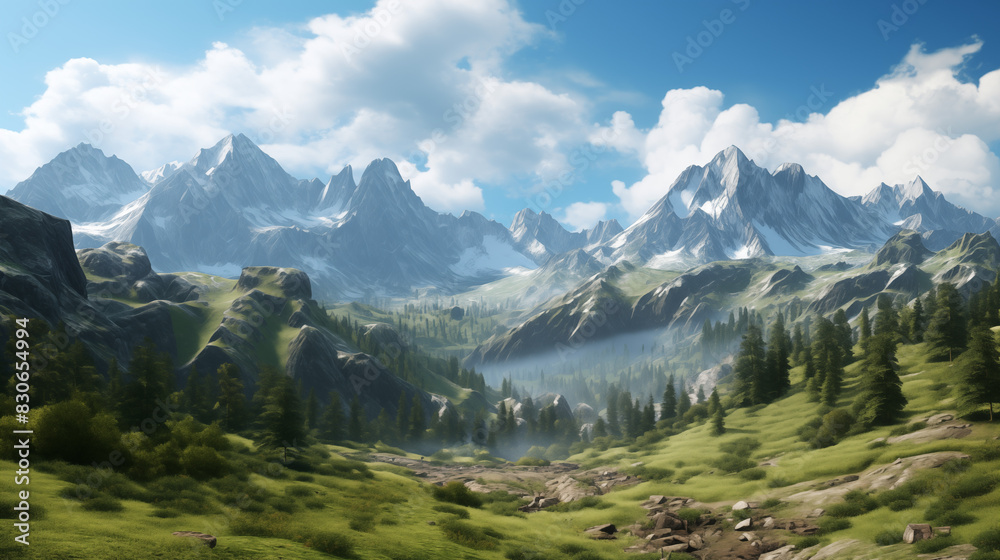 Obraz premium Fantastic and beautiful summer scenery.