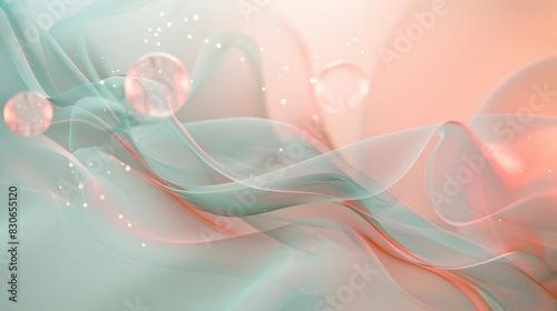 Blush pink and seafoam green hues evoke tranquility in Friendship Day wallpaper glowing orbs flowing lines calm friendship background