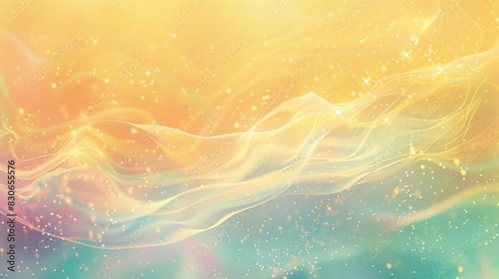 Fototapeta premium Whimsical Friendship Day backdrop pastel yellow & turquoise sparkling points background